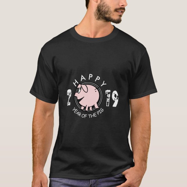 Funny 3 Cartoon Pig Year custom 2019 Man Tee (Front)