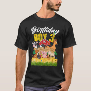 Funny 3 Year Old Barnyard Birthday Boy 3Rd Farm An T-Shirt