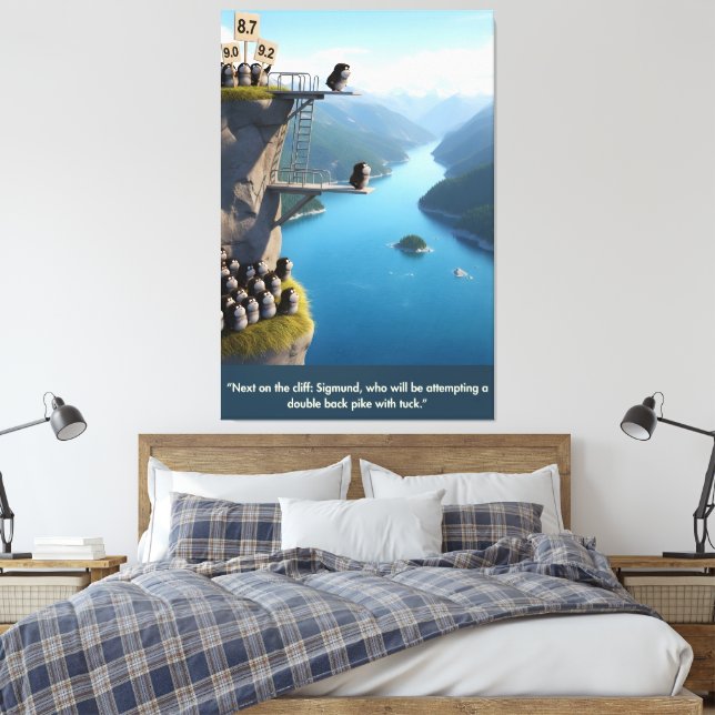Funny 3D Anthropomorphic Animal Art  Canvas Print (Insitu(Bedroom))