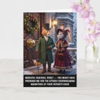 Funny 3D Anthropomorphic Victorian Cats Christmas