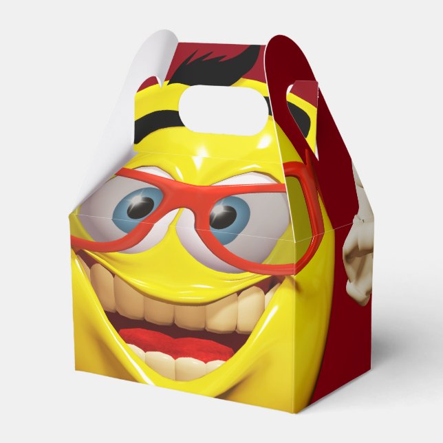 Funny 3d  emoticon favour box (Front Side)