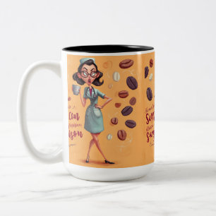Funny 3D Illustration of a Stressed Doctor Two-Tone Coffee Mug