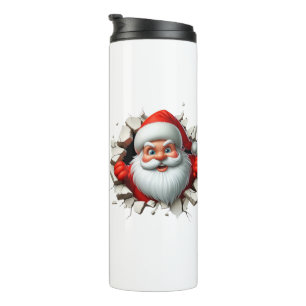 Funny 3D Santa Claus Christmas Holiday Design Thermal Tumbler
