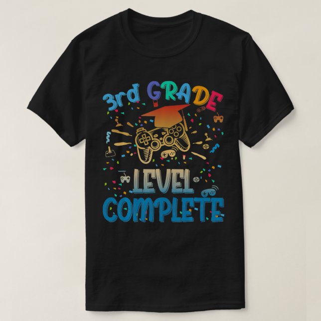 Funny 3th Grade Level Complete Video Gamer 2021 Gr T-Shirt (Design Front)