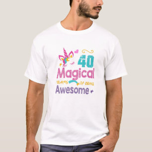 Funny 40Th Birthday Awesome 40 Years Old Unicorn C T-Shirt