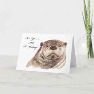 Funny 40th Birthday Cute Otter Nature, Wildlife Card