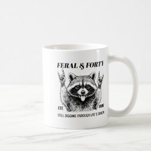 Funny 40th Birthday Est 1986 Feral &amp; Forty Rac Coffee Mug