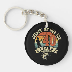 Funny 40th Birthday Fishing Gift Key Ring