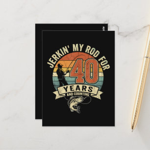 Funny 40th Birthday Fishing Gift Postcard