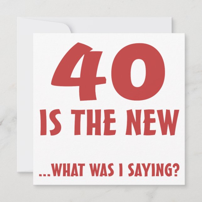 Funny 40th Birthday Gag Gifts Card (Front)