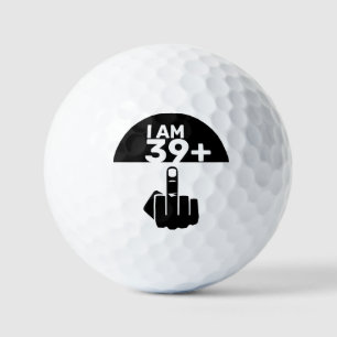 Funny 40th Birthday Gift, 39 Plus one Chequered  Golf Balls