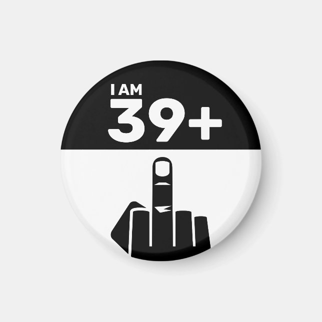 Funny 40th Birthday Gift, 39 Plus one Chequered Magnet (Front)