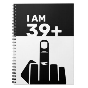 Funny 40th Birthday Gift, 39 Plus one Chequered Notebook