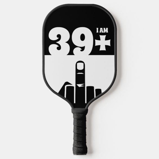 Funny 40th Birthday Gift, 39 Plus one Chequered Pickleball Paddle (Front)