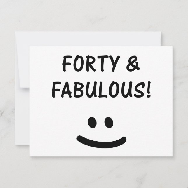 Funny 40th Birthday Gifts Card (Front)