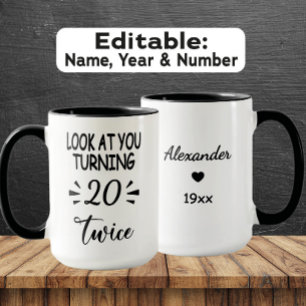 Funny 40th Birthday Mug – Custom Name & Birth Year