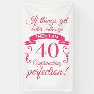 Funny 40th Birthday 'Perfection' Banner