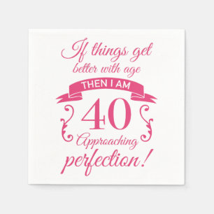 Funny 40th Birthday 'Perfection' Napkin