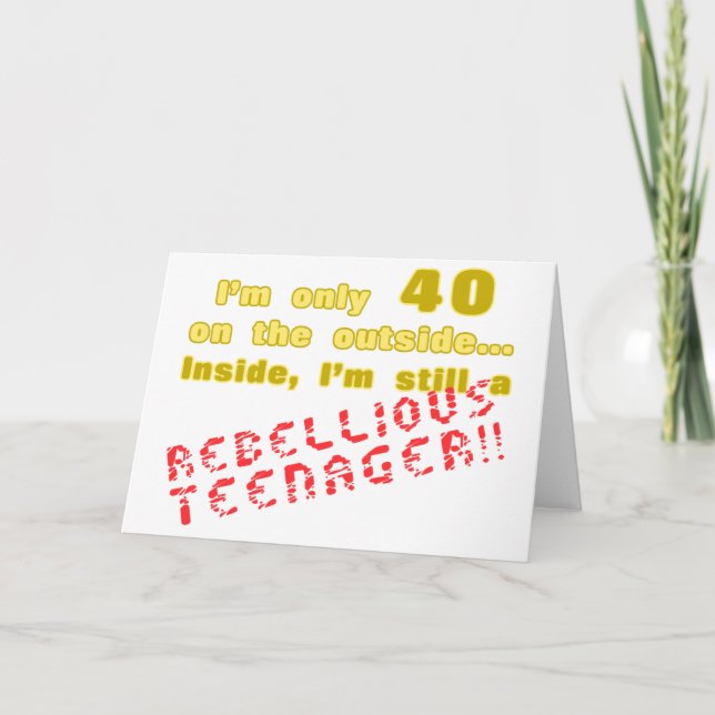 Funny 40th Birthday Present Card (Front)