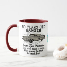 Funny 40th Birthday Retro Car Banger Add Name Date