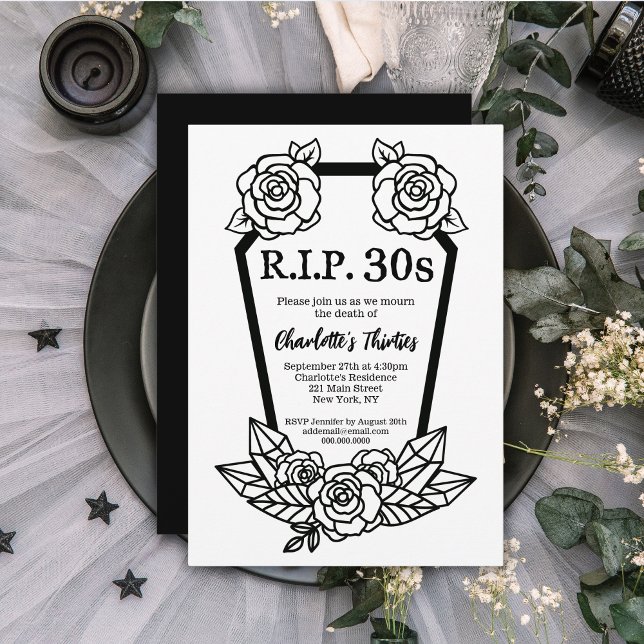 Funny 40th Birthday – RIP 30s Death Of Youth  Invitation (Funny 40th Birthday – RIP 30s Death Of Youth Invitation
)