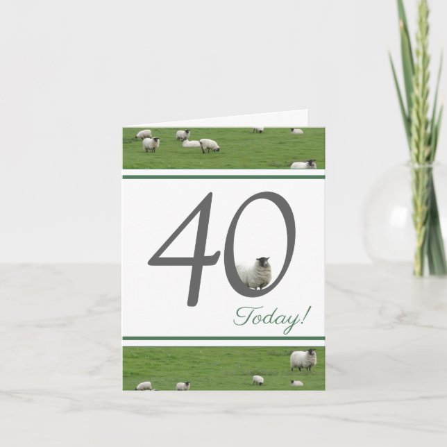 Funny 40th birthday sheep card (Front)