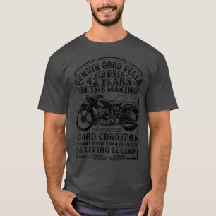 Funny 42 Years Old Biker Retro Style Classic Motor T-Shirt