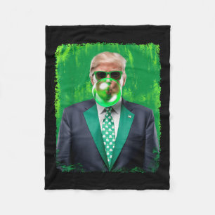 Funny 47th President St Patricks Day Irish Trump B Fleece Blanket