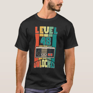 Funny 48th Gamer Boy Saying Vintage Level 48 Unloc T-Shirt