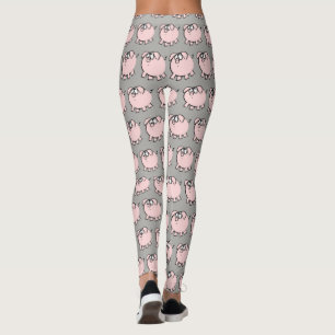 Funny 4 Cartoon Illustration Pig Choose Colour L Leggings