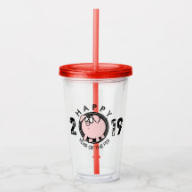Funny 4 Cartoon Pig Year custom 2019 A Tumbler