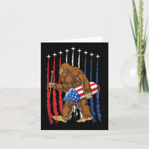 Funny 4 Of July Design Flag Usa Card