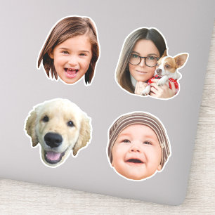 Funny 4 Photos Custom-Cut Vinyl Sticker