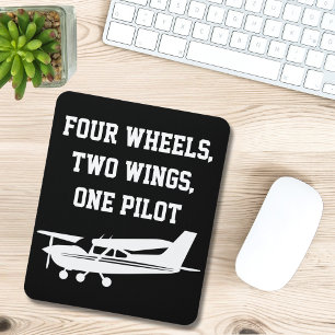 Funny ‘4 Wheels 2 Wings One Pilot’ & Cool Cessna  Mouse Pad