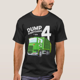 Funny 4 Years Old 4Th Birthday Garbage Truck Lover T-Shirt