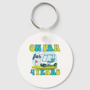 Funny 4th Birthday Golf Shirt 4 Years Old Golfer K Key Ring