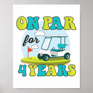 Funny 4th Birthday Golf Shirt 4 Years Old Golfer K Poster