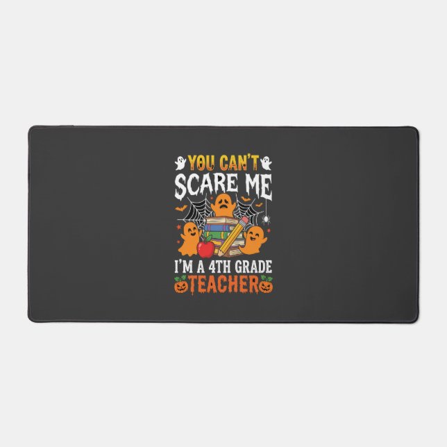 Funny 4th Grade Teacher Halloween Ghost Desk Mat (Front)