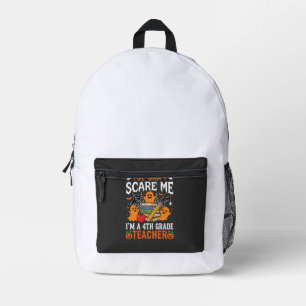 Funny 4th Grade Teacher Halloween Ghost Printed Backpack