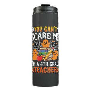 Funny 4th Grade Teacher Halloween Ghost Thermal Tumbler