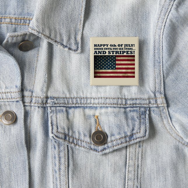 Funny 4th of july 15 cm square badge (In Situ)