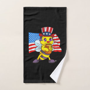 Funny 4th Of July 2021 Beekeeper American Hand Towel