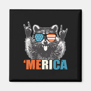 Funny 4th Of July America Party In The Usa Racoon Magnet