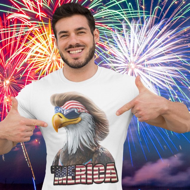Funny 4th of July:  American Bald Eagle and Mullet T-Shirt (Creator Uploaded)