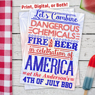 Funny 4th of July BBQ Party   Humourous Barbecue Invitation