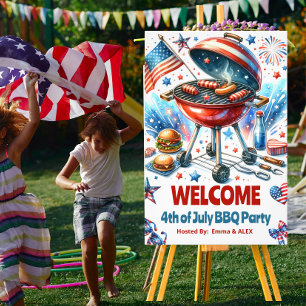 Funny 4th Of July BBQ Party Welcome Sign