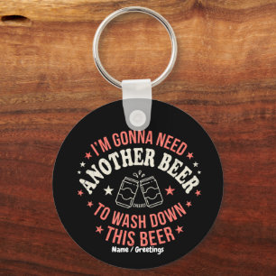 Funny 4th of July Beer Shirt Retro Another Beer Key Ring