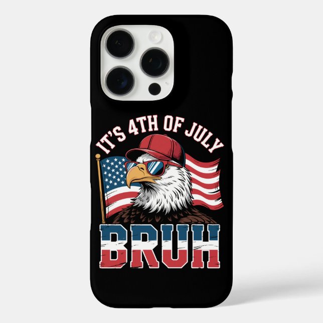 Funny 4th of July Bruh Patriotic Eagle Case-Mate iPhone Case (Back)