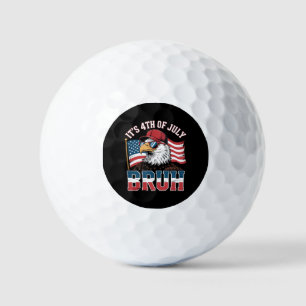 Funny 4th of July Bruh Patriotic Eagle Golf Balls