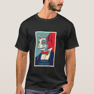 Funny 4th Of July Cat Proud Pawtriot Independece D T-Shirt